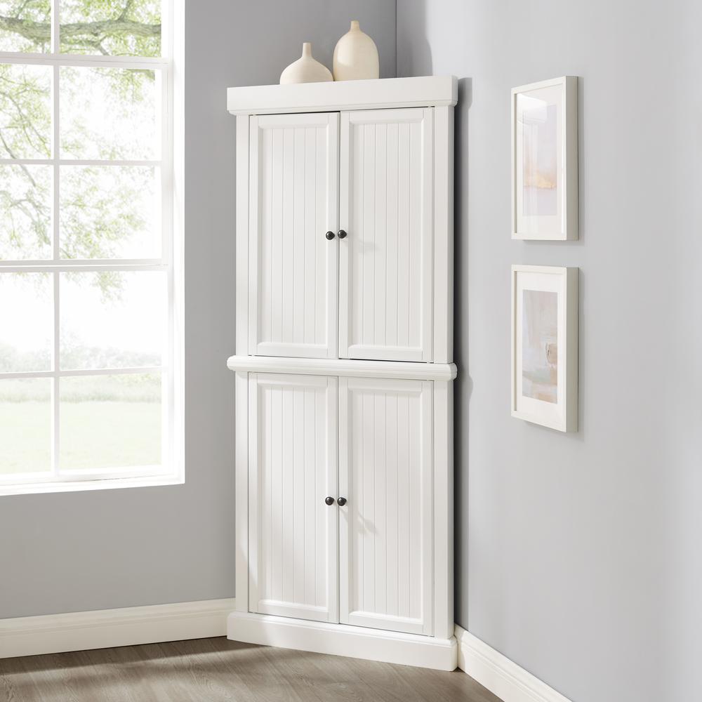 Shoreline Tall Corner Kitchen Storage Pantry. Picture 3