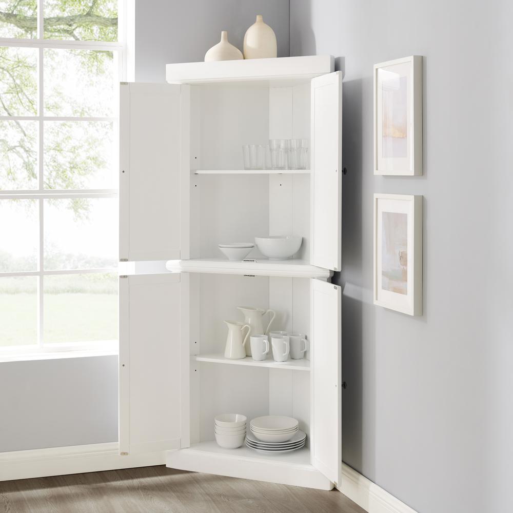 Shoreline Tall Corner Kitchen Storage Pantry. Picture 4