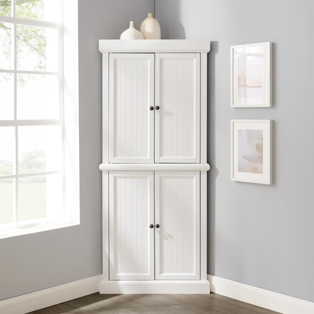 Shoreline Tall Corner Kitchen Storage Pantry. Picture 5