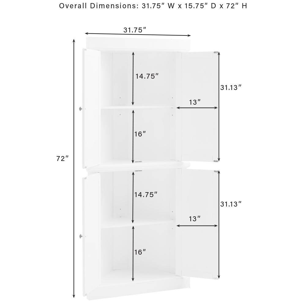 Shoreline Tall Corner Kitchen Storage Pantry. Picture 6