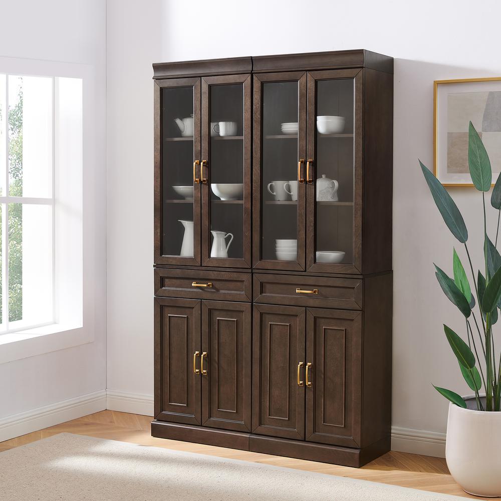 Stanton 2Pc Glass Door Kitchen Storage Pantry Cabinet Set - 2 Pantries. Picture 12