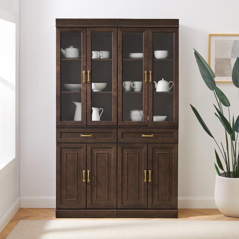 Stanton 2Pc Glass Door Kitchen Storage Pantry Cabinet Set - 2 Pantries. Picture 13