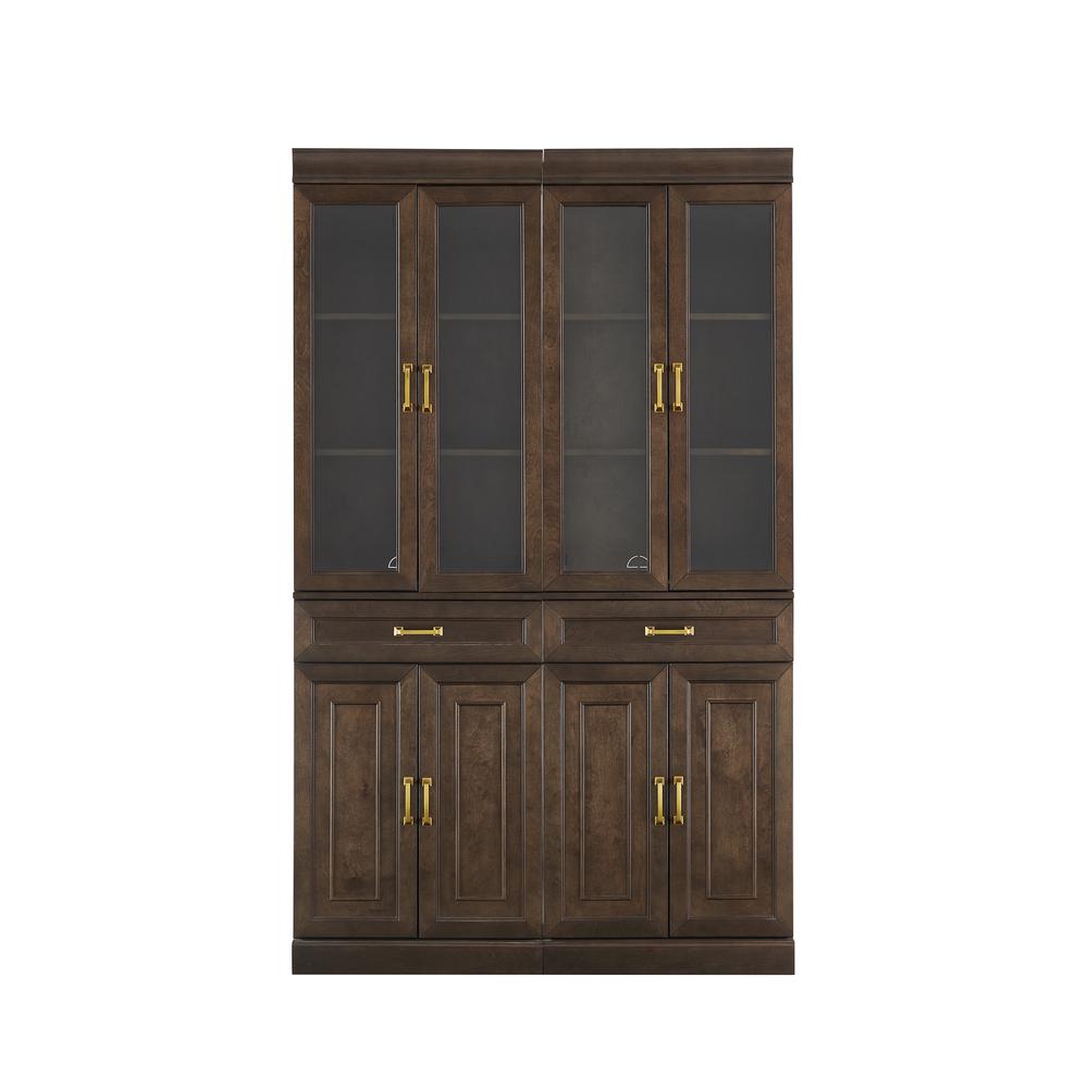 Stanton 2Pc Glass Door Kitchen Storage Pantry Cabinet Set - 2 Pantries. Picture 1