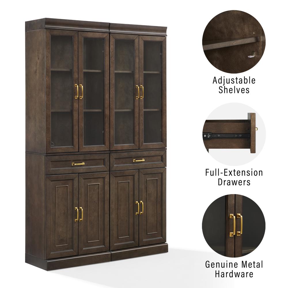 Stanton 2Pc Glass Door Kitchen Storage Pantry Cabinet Set - 2 Pantries. Picture 5