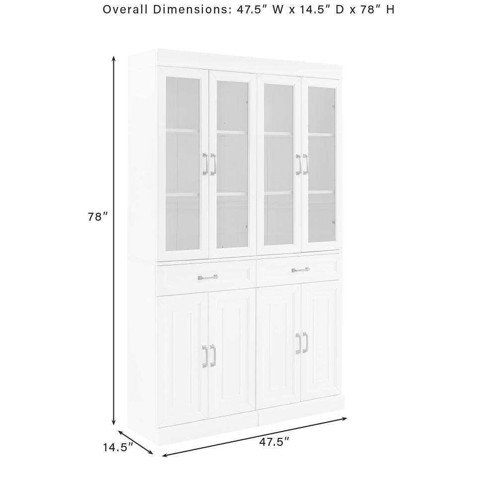 Stanton 2Pc Glass Door Kitchen Storage Pantry Cabinet Set - 2 Pantries. Picture 7