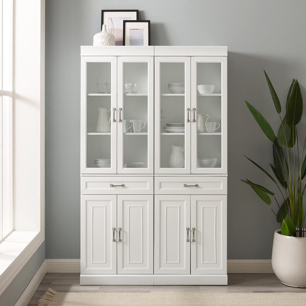 Stanton 2Pc Glass Door Kitchen Storage Pantry Cabinet Set - 2 Pantries. Picture 14