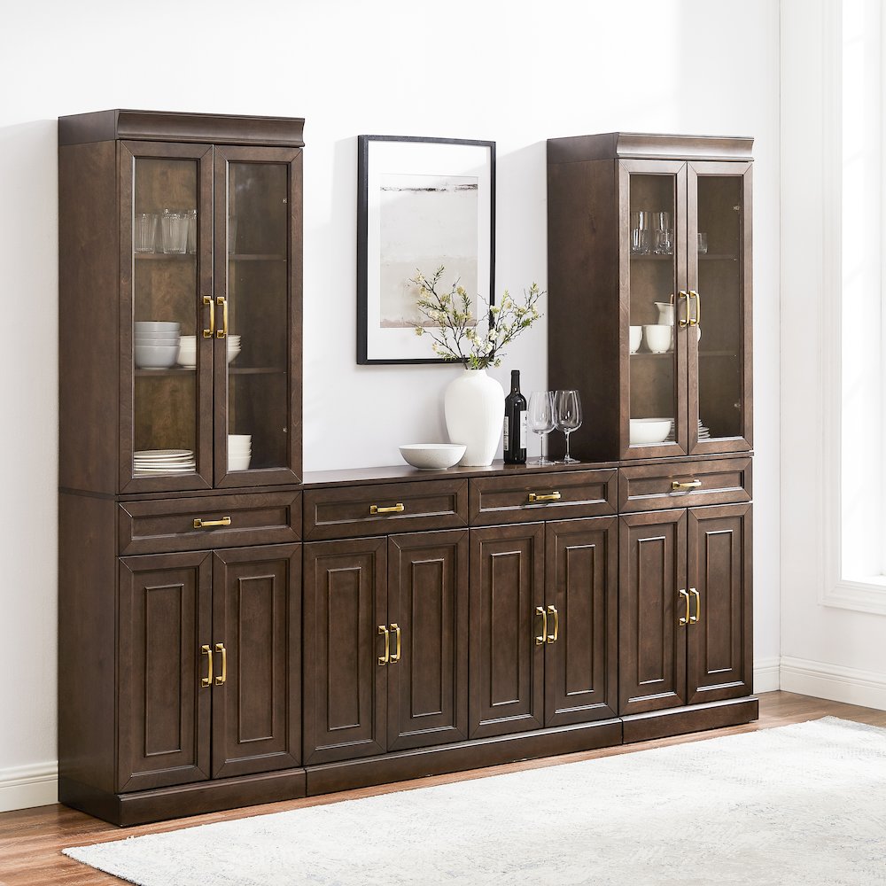 Stanton 3-Piece Sideboard And Glass Door Pantry Set - Sideboard & 2 Pantries. Picture 5
