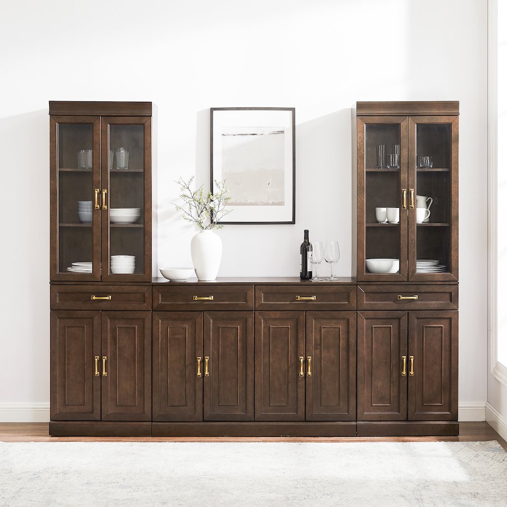 Stanton 3-Piece Sideboard And Glass Door Pantry Set - Sideboard & 2 Pantries. Picture 6