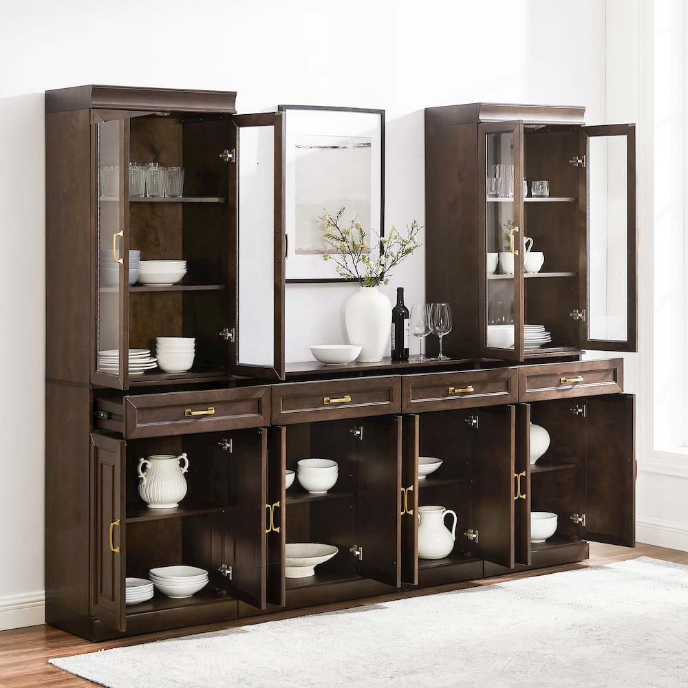 Stanton 3-Piece Sideboard And Glass Door Pantry Set - Sideboard & 2 Pantries. Picture 7