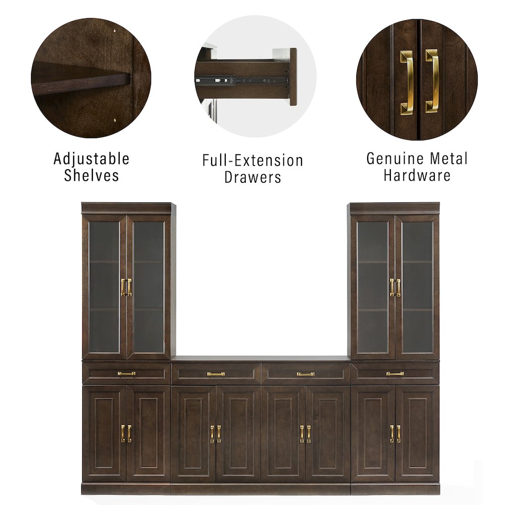 Stanton 3-Piece Sideboard And Glass Door Pantry Set - Sideboard & 2 Pantries. Picture 8