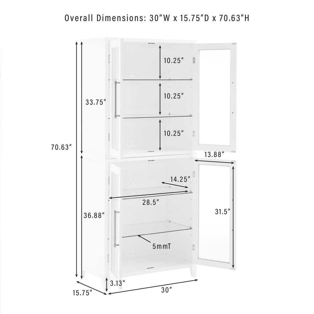 Roarke Glass Door Kitchen Pantry Storage Cabinet. Picture 4