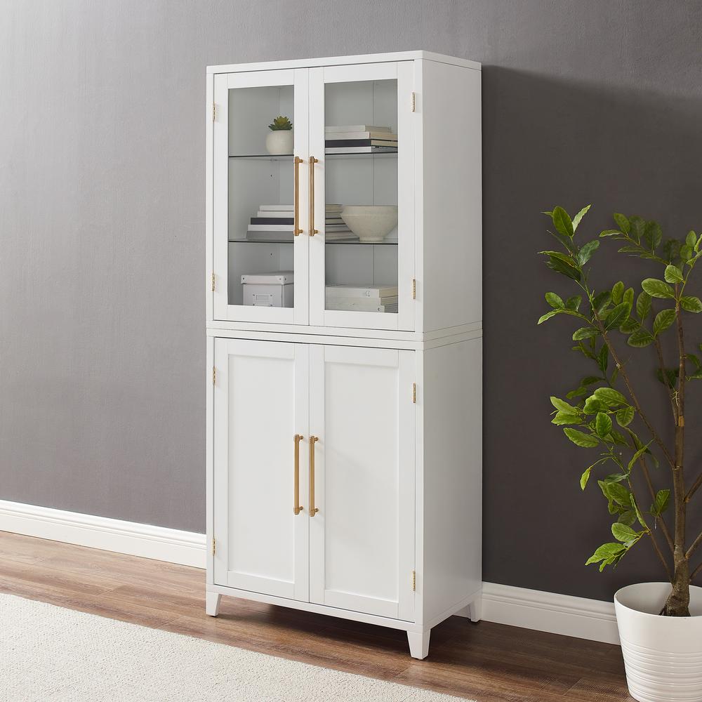 Roarke Pantry Storage Cabinet With Glass Door Hutch. Picture 12