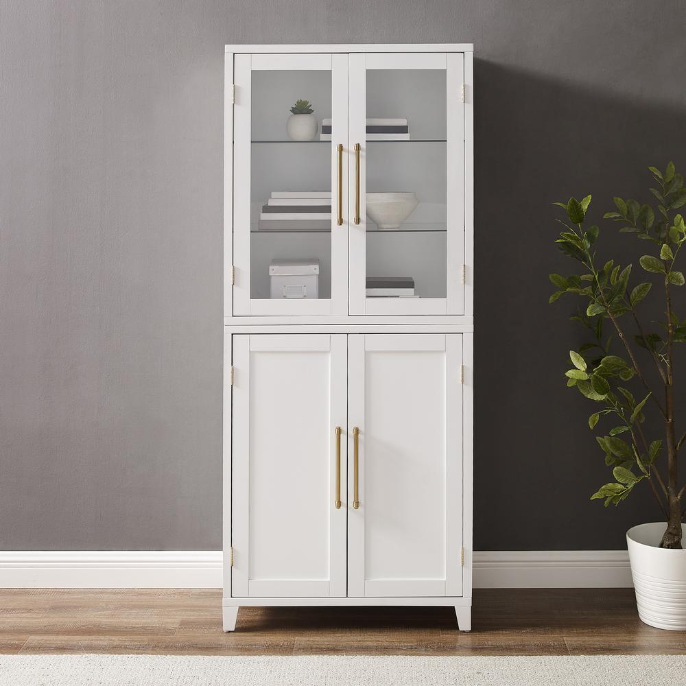Roarke Pantry Storage Cabinet With Glass Door Hutch. Picture 13