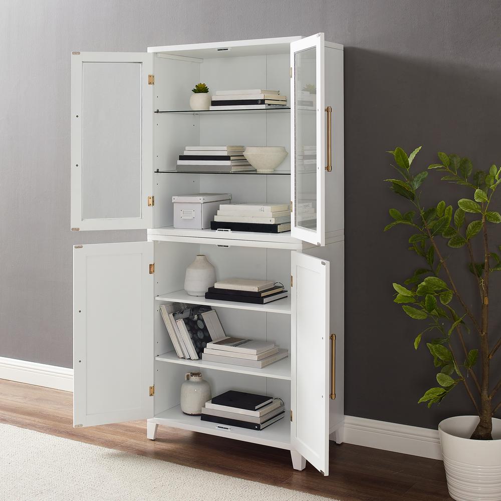 Roarke Pantry Storage Cabinet With Glass Door Hutch. Picture 14