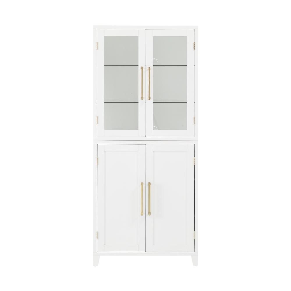 Roarke Pantry Storage Cabinet With Glass Door Hutch. Picture 1