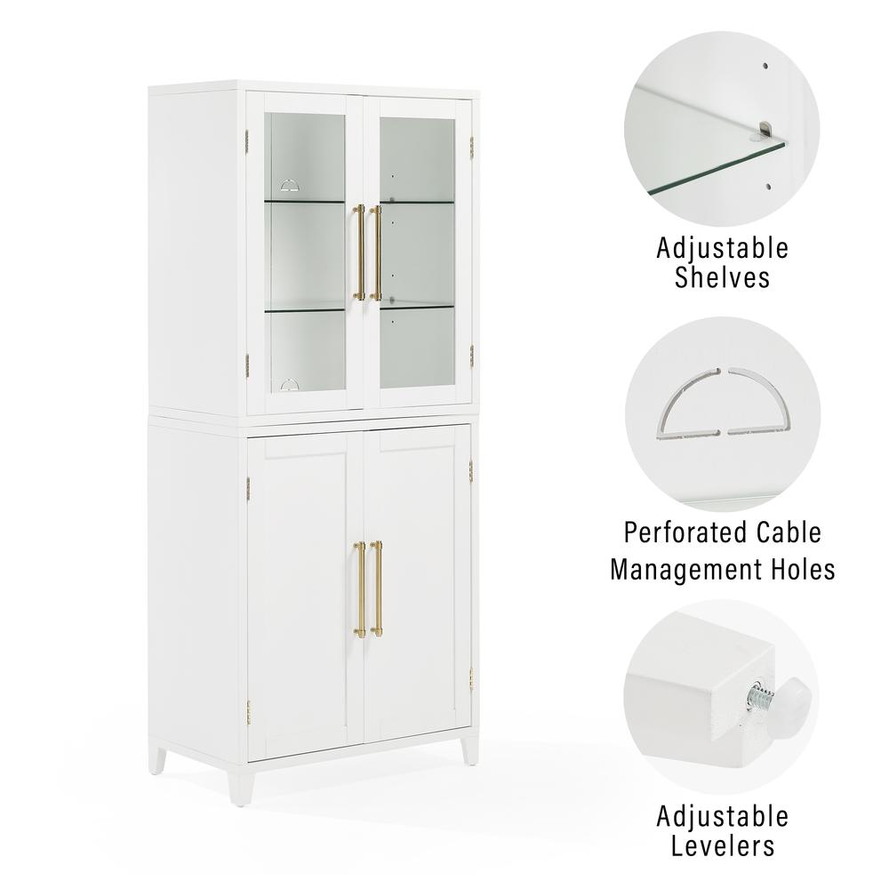 Roarke Pantry Storage Cabinet With Glass Door Hutch. Picture 6