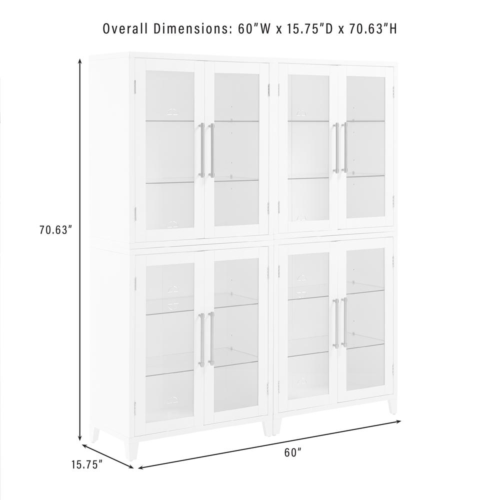 Roarke 2Pc Glass Door Kitchen Pantry Storage Cabinet Set. Picture 5