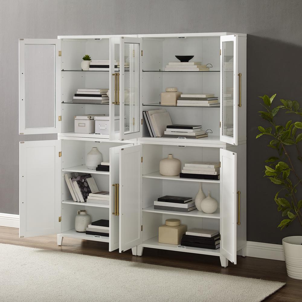 Roarke 2Pc Pantry Storage Cabinet W/Glass Door Hutch Set - 2 Pantries. Picture 15