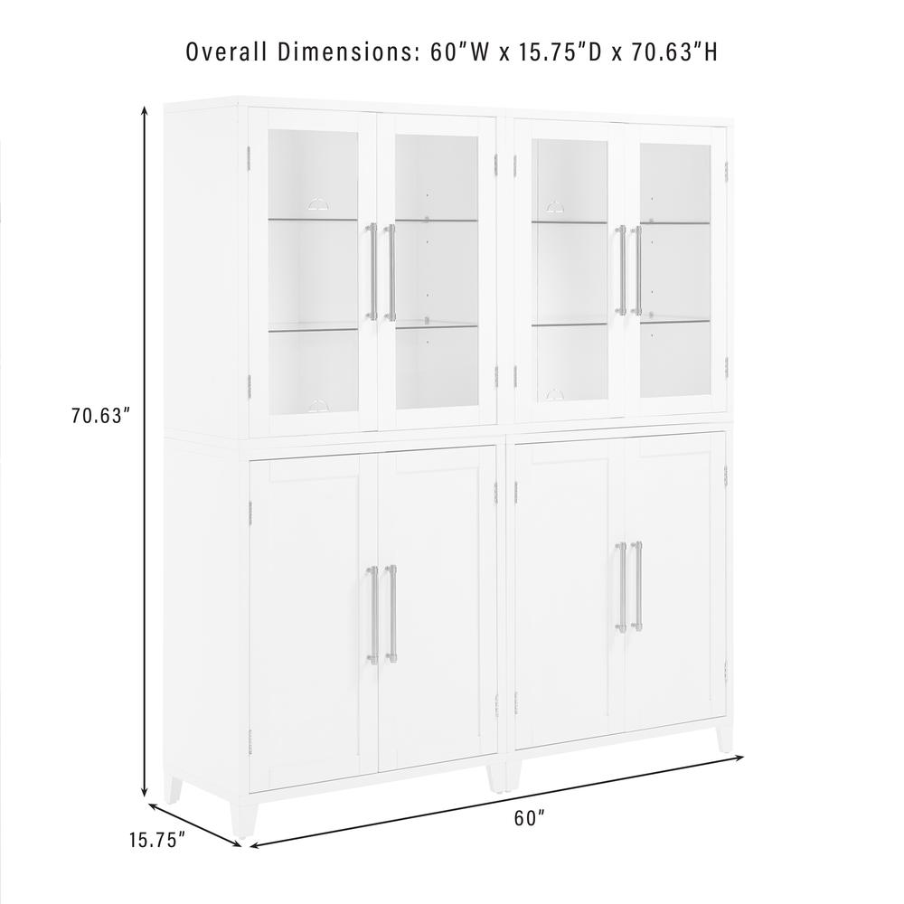Roarke 2Pc Pantry Storage Cabinet W/Glass Door Hutch Set - 2 Pantries. Picture 8
