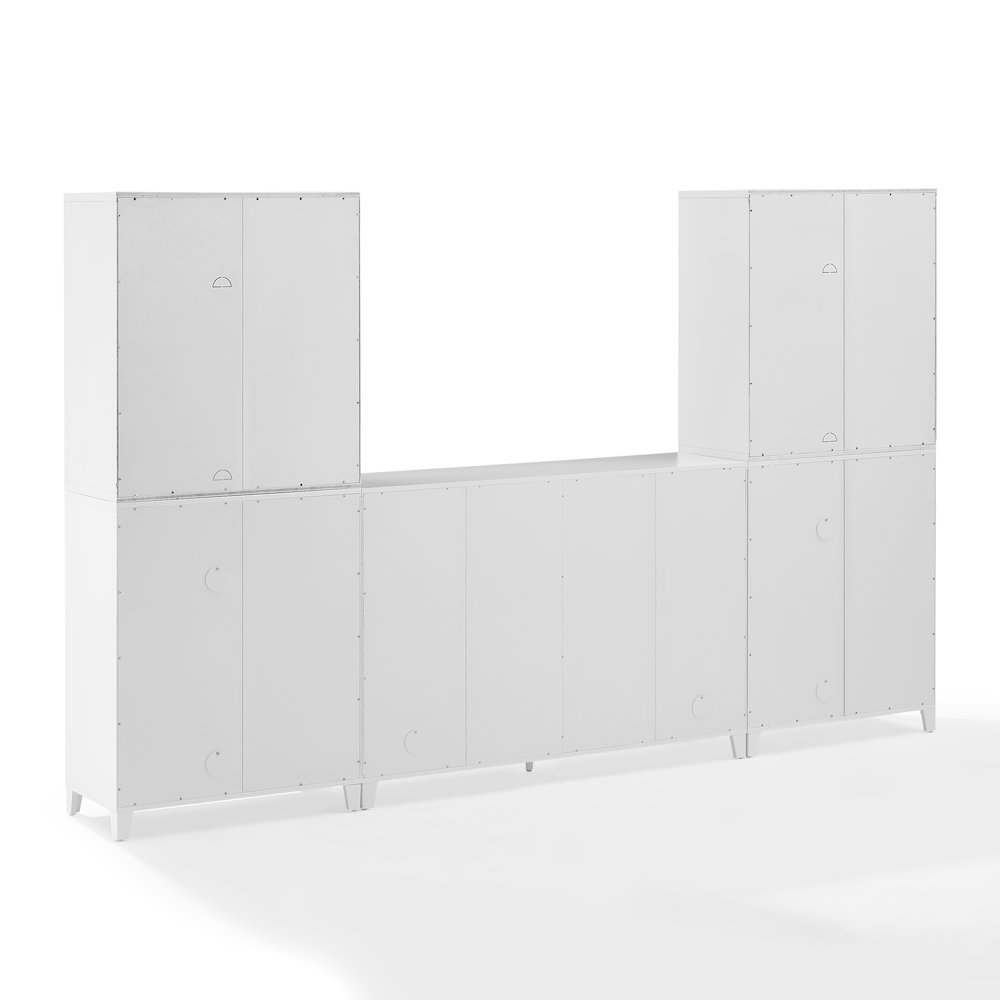 3Pc Sideboard And Pantry Set W/ Glass Door Hutch, Sideboard, 2 Door Pantries. Picture 4