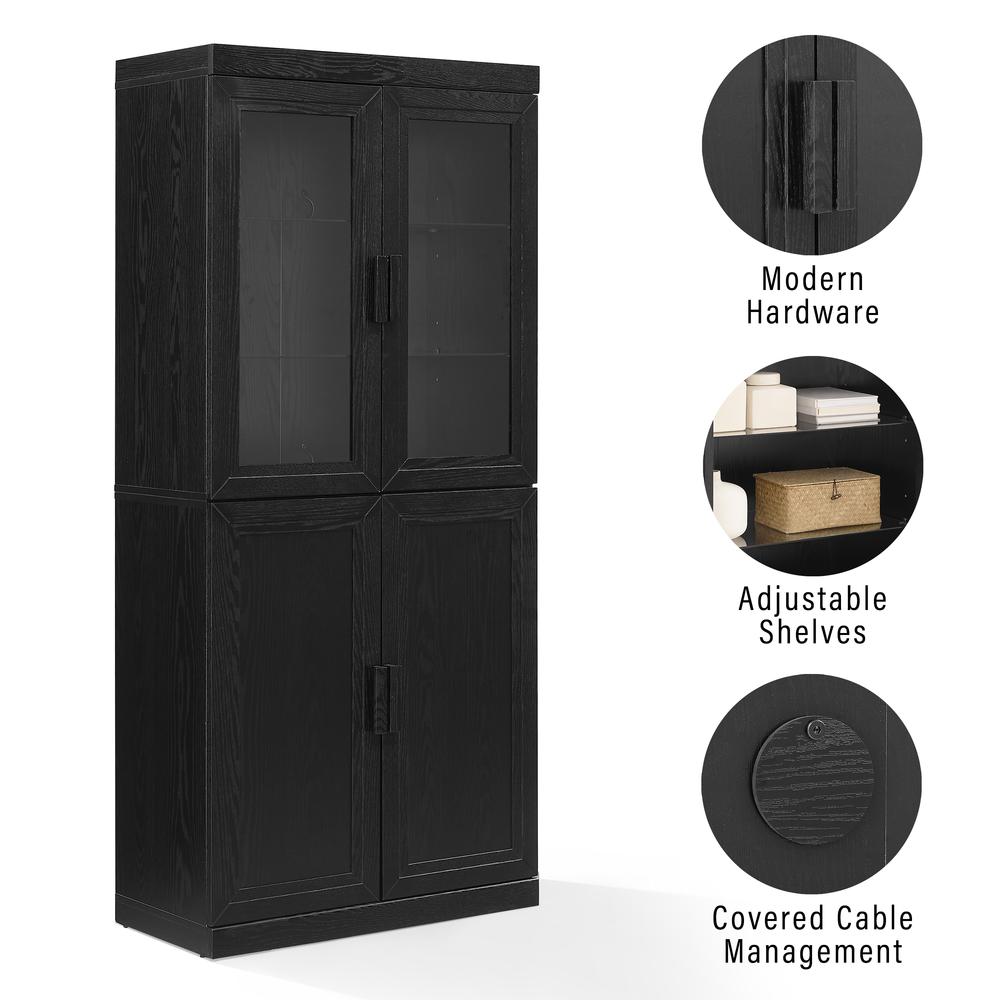 Essen Pantry Storage Cabinet With Glass Door Hutch. Picture 9