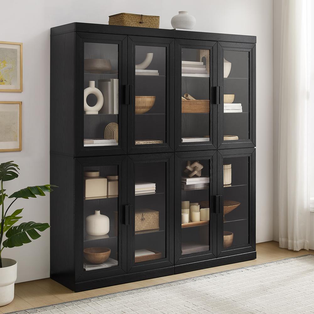Essen 2Pc Glass Door Kitchen Pantry Storage Cabinet Set - 2 Pantries. Picture 11