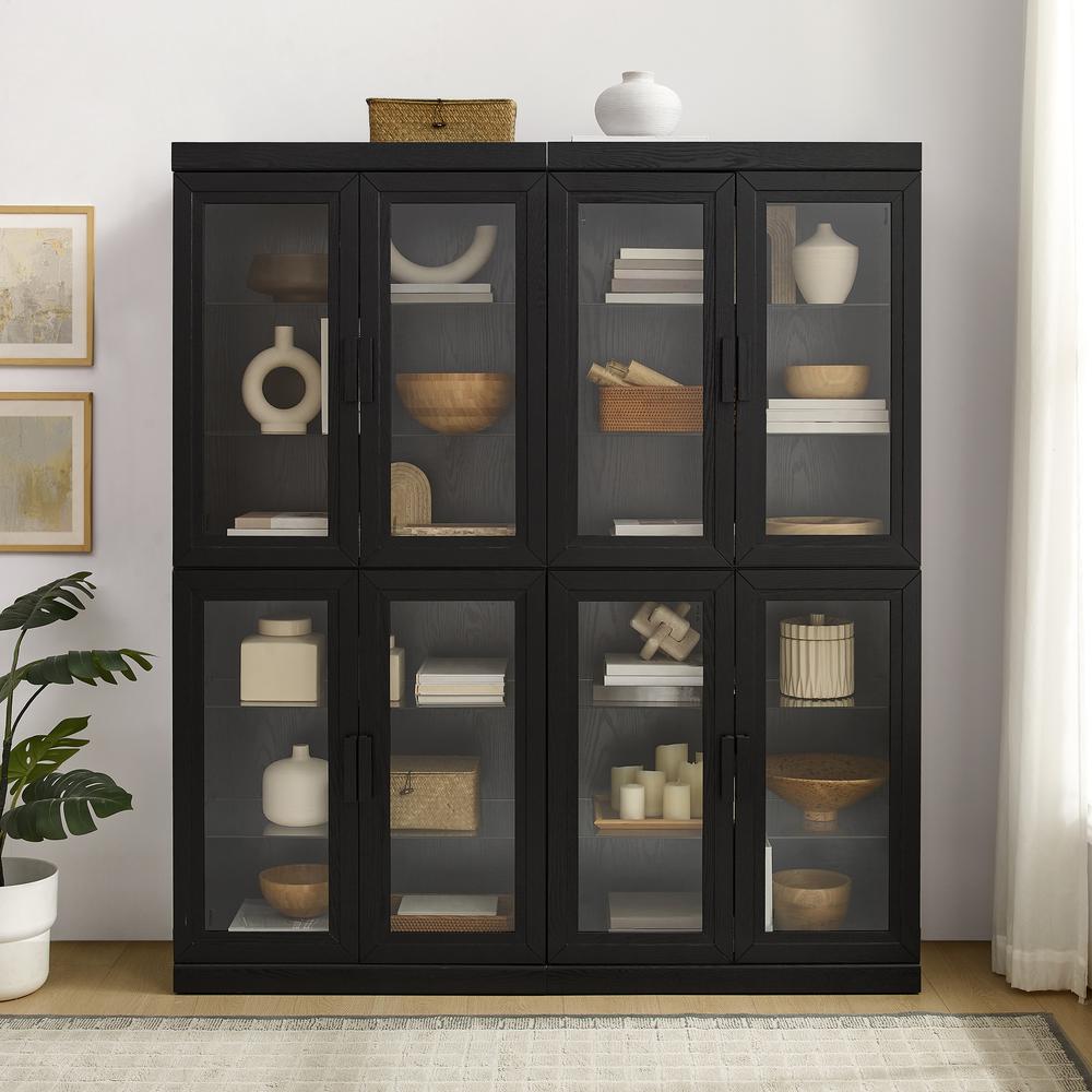 Essen 2Pc Glass Door Kitchen Pantry Storage Cabinet Set - 2 Pantries. Picture 12
