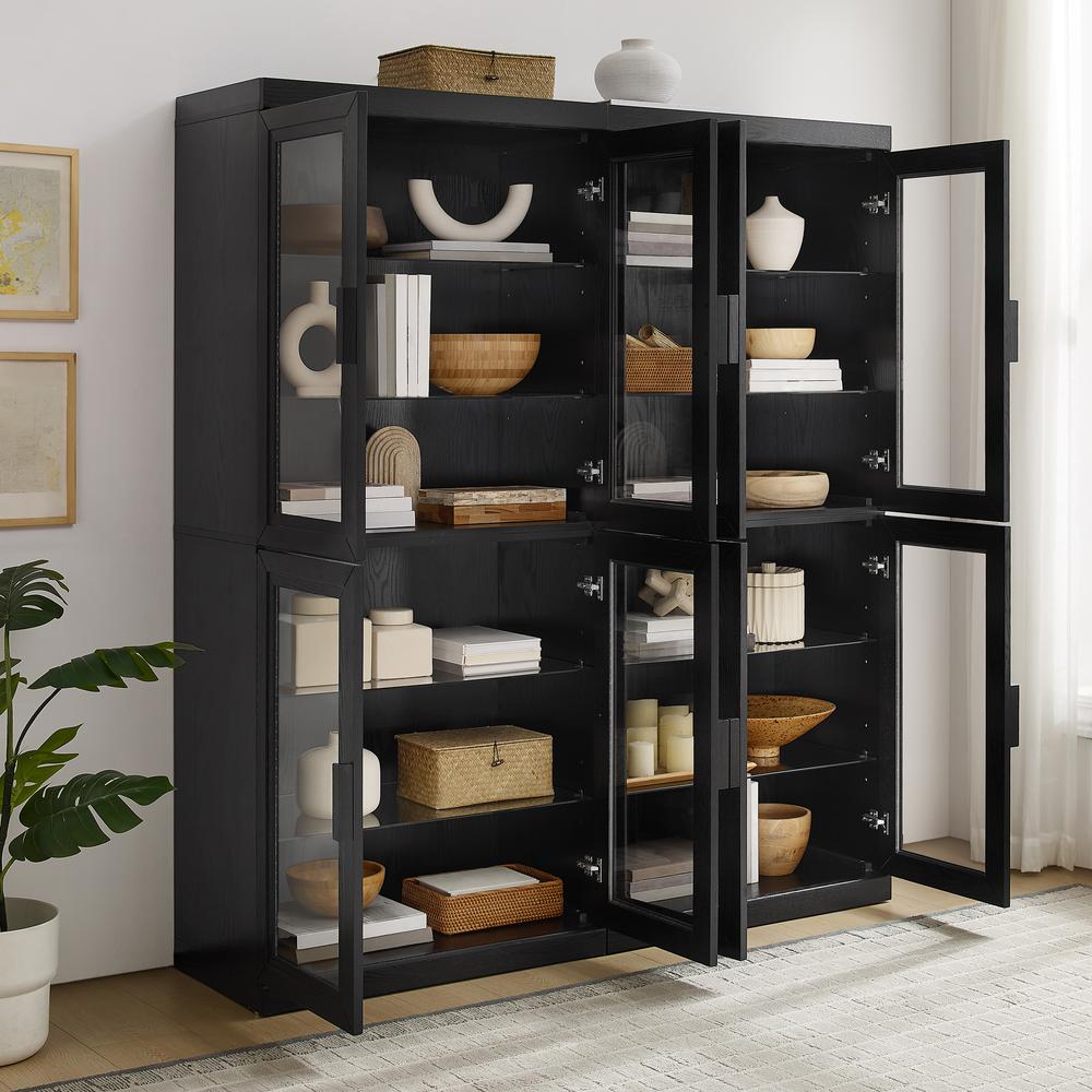 Essen 2Pc Glass Door Kitchen Pantry Storage Cabinet Set - 2 Pantries. Picture 13