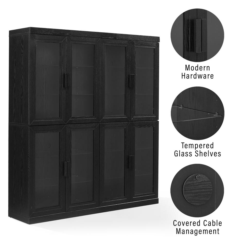 Essen 2Pc Glass Door Kitchen Pantry Storage Cabinet Set - 2 Pantries. Picture 8
