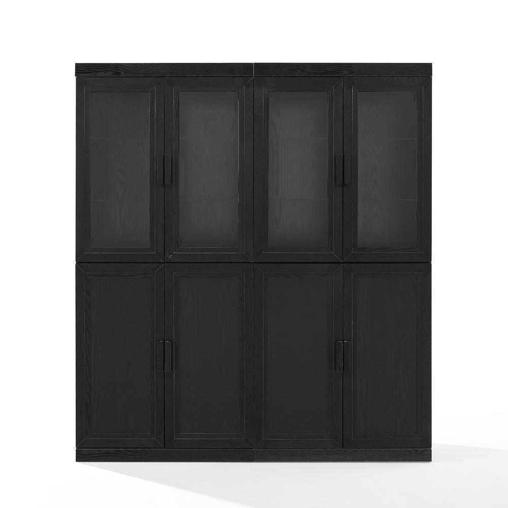 Essen 2Pc Pantry Storage Cabinet W/Glass Door Hutch Set - 2 Pantries. Picture 2