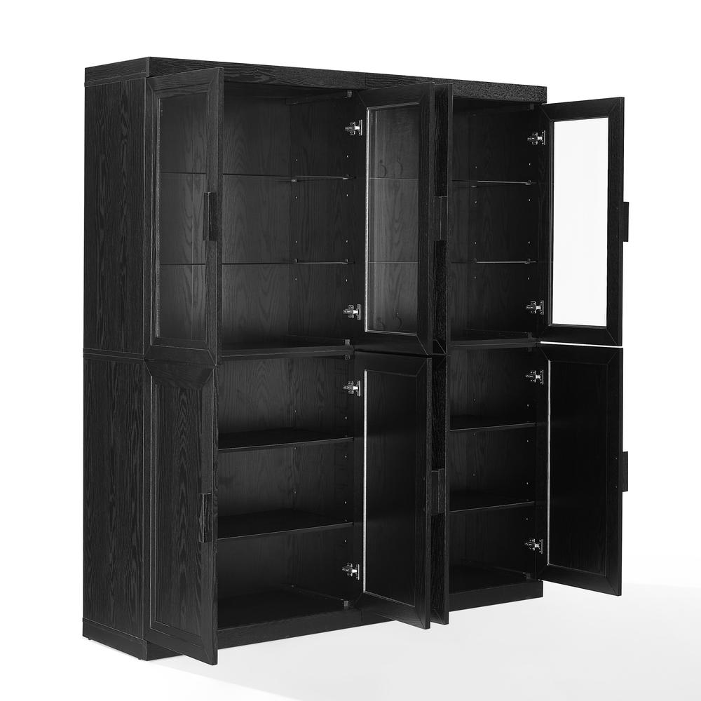 Essen 2Pc Pantry Storage Cabinet W/Glass Door Hutch Set - 2 Pantries. Picture 4