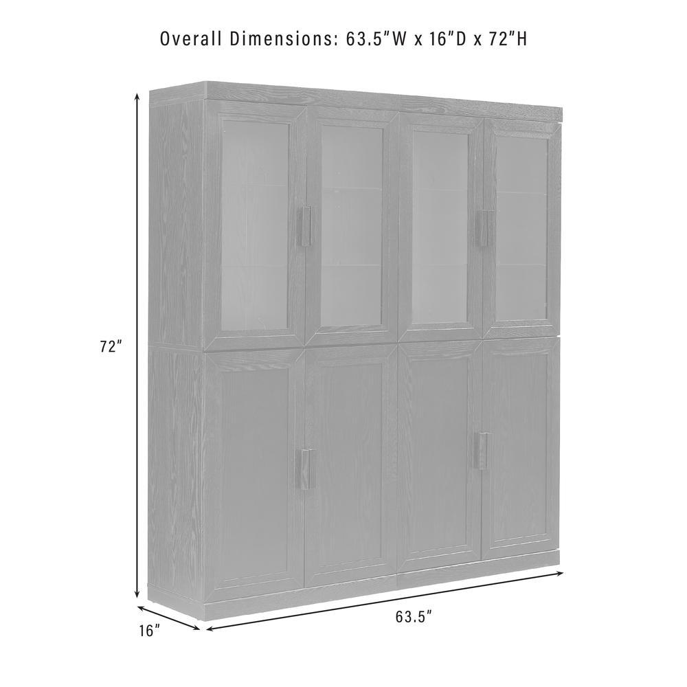 Essen 2Pc Pantry Storage Cabinet W/Glass Door Hutch Set - 2 Pantries. Picture 9