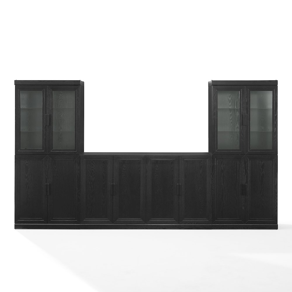 3-Piece Sideboard And Glass Door Pantry Set, Sideboard, 2 Glass Door Pantries. Picture 2