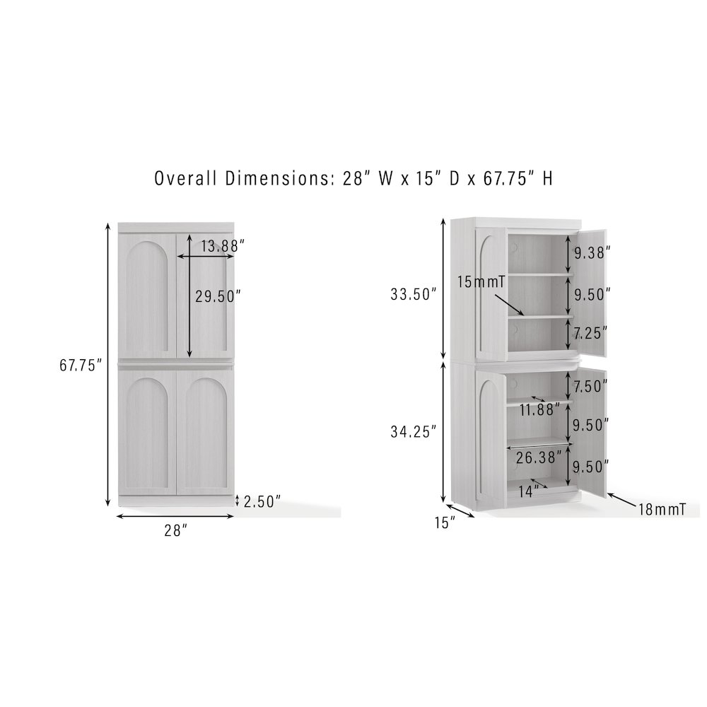 Marco 2-Piece Kitchen Pantry Storage Cabinet Set - 2 Pantries. Picture 12