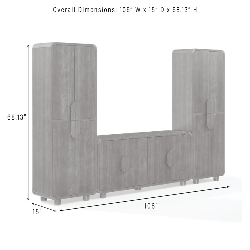 Millie 3-Piece Sideboard And Pantry Set - Sideboard & 2 Pantries. Picture 1