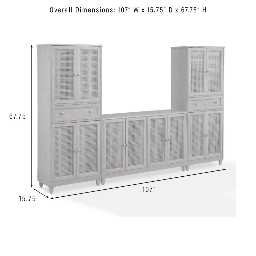 Katia 3-Piece Sideboard And Pantry Set - Sideboard & 2 Pantries. Picture 8