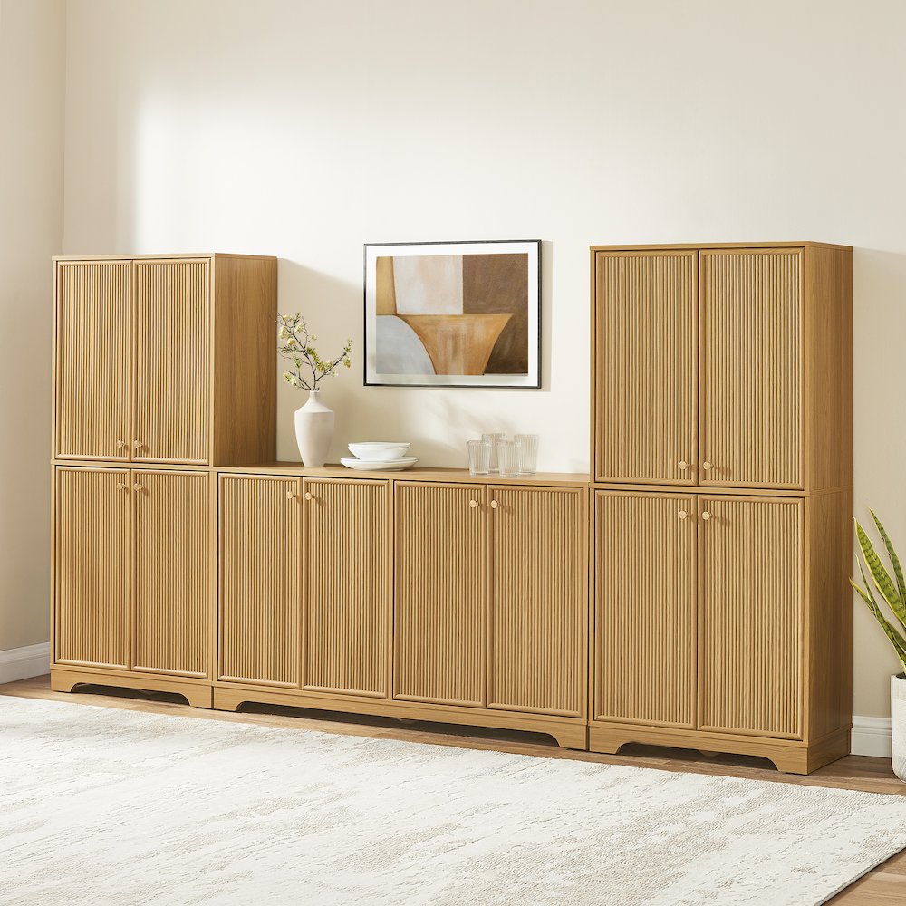 Naomi 3-Piece Sideboard And Pantry Set - Sideboard & 2 Pantries. Picture 5