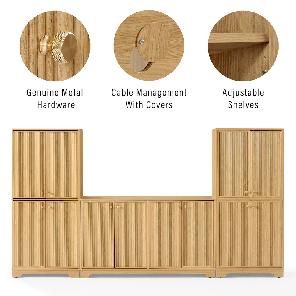 Naomi 3-Piece Entertainment Center - Sideboard & 2 Pantries. Picture 10