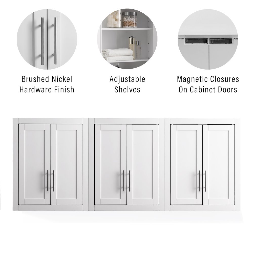 Savannah 3Pc Wall Kitchen Storage Cabinet - 3 Wall Cabinets. Picture 9