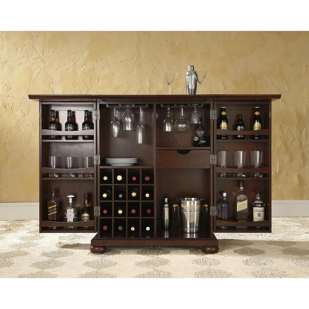 Alexandria Expandable Bar Cabinet Mahogany. Picture 5