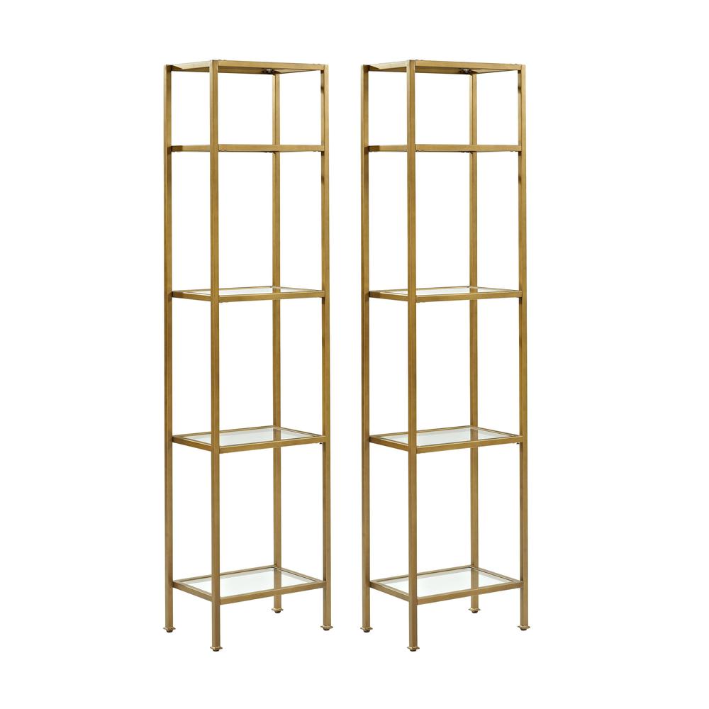Aimee 2-Piece Etagere Bookcase Set - 2 Narrow Etageres. Picture 4