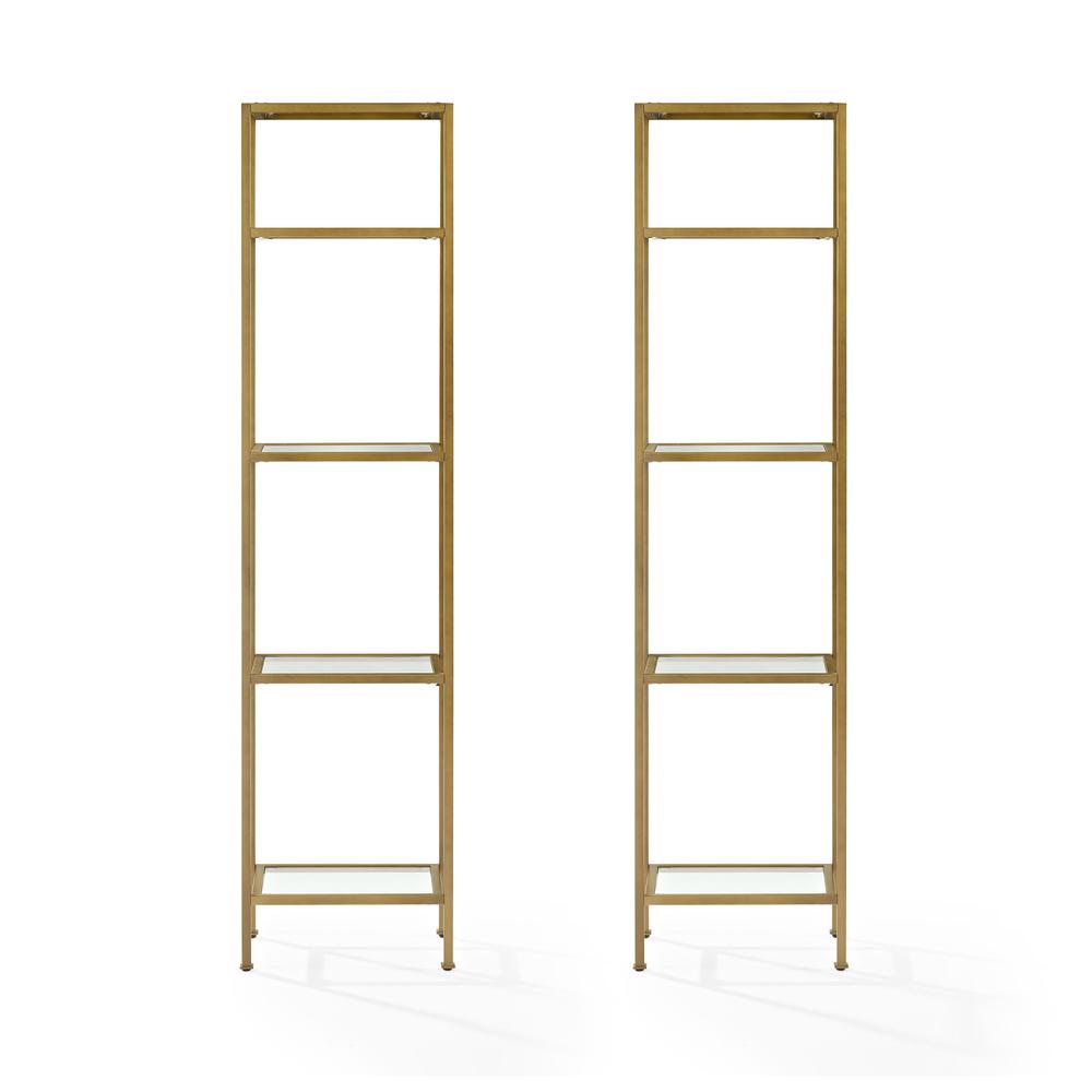 Aimee 2-Piece Etagere Bookcase Set - 2 Narrow Etageres. Picture 1