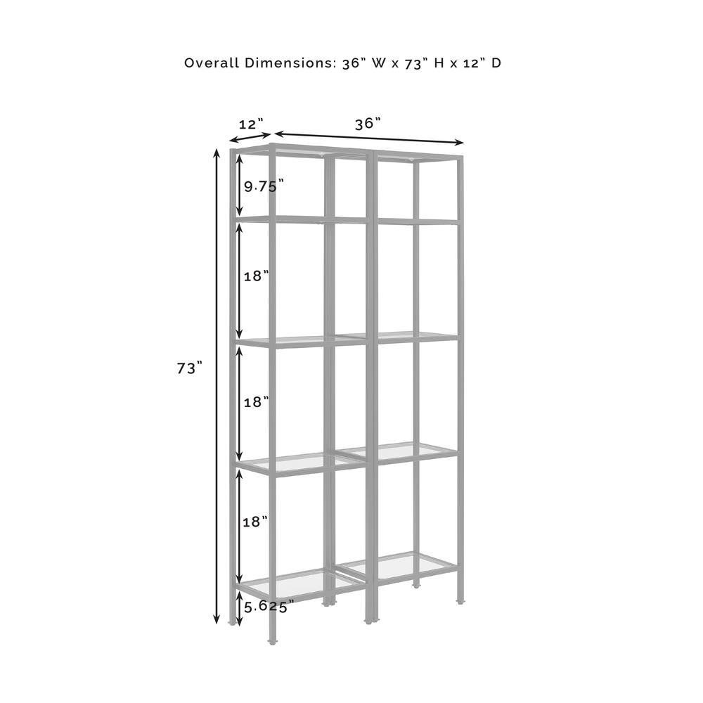 Aimee 2-Piece Etagere Bookcase Set - 2 Narrow Etageres. Picture 5