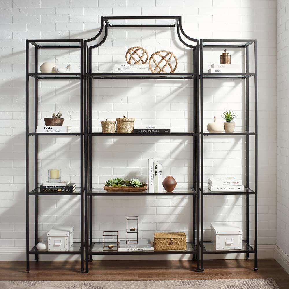 Aimee 3-Piece Etagere Bookcase Set - Large Etagere & 2 Narrow Etageres. Picture 2