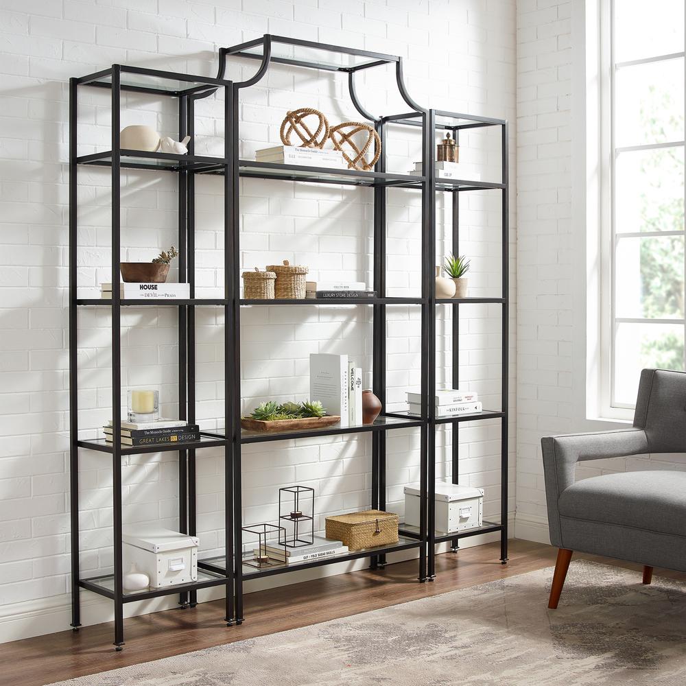 Aimee 3-Piece Etagere Bookcase Set - Large Etagere & 2 Narrow Etageres. Picture 3