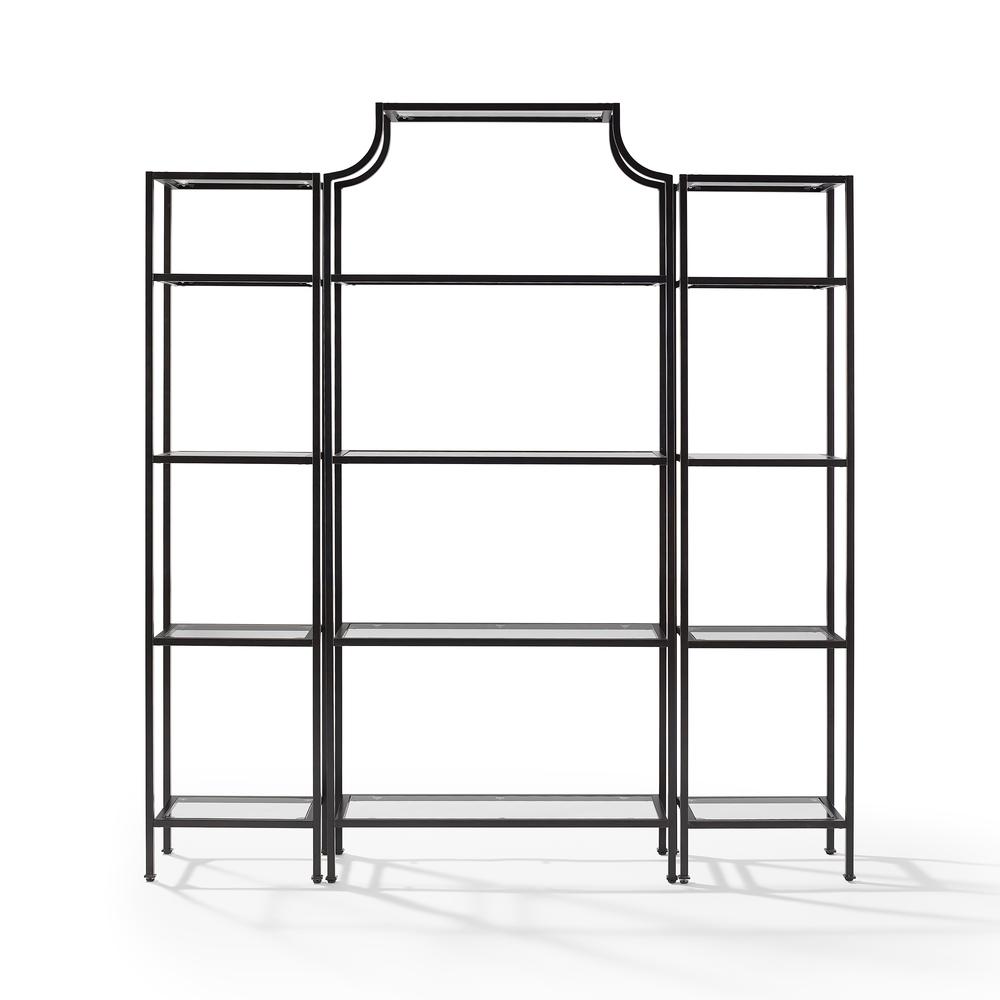 Aimee 3-Piece Etagere Bookcase Set - Large Etagere & 2 Narrow Etageres. Picture 1