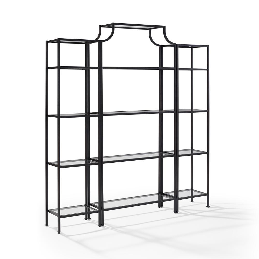 Aimee 3-Piece Etagere Bookcase Set - Large Etagere & 2 Narrow Etageres. Picture 5