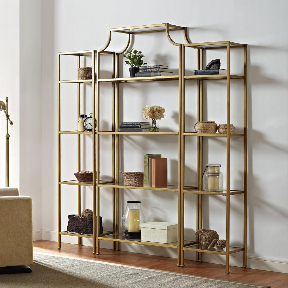 Aimee 3-Piece Etagere Bookcase Set - Large Etagere & 2 Narrow Etageres. Picture 2