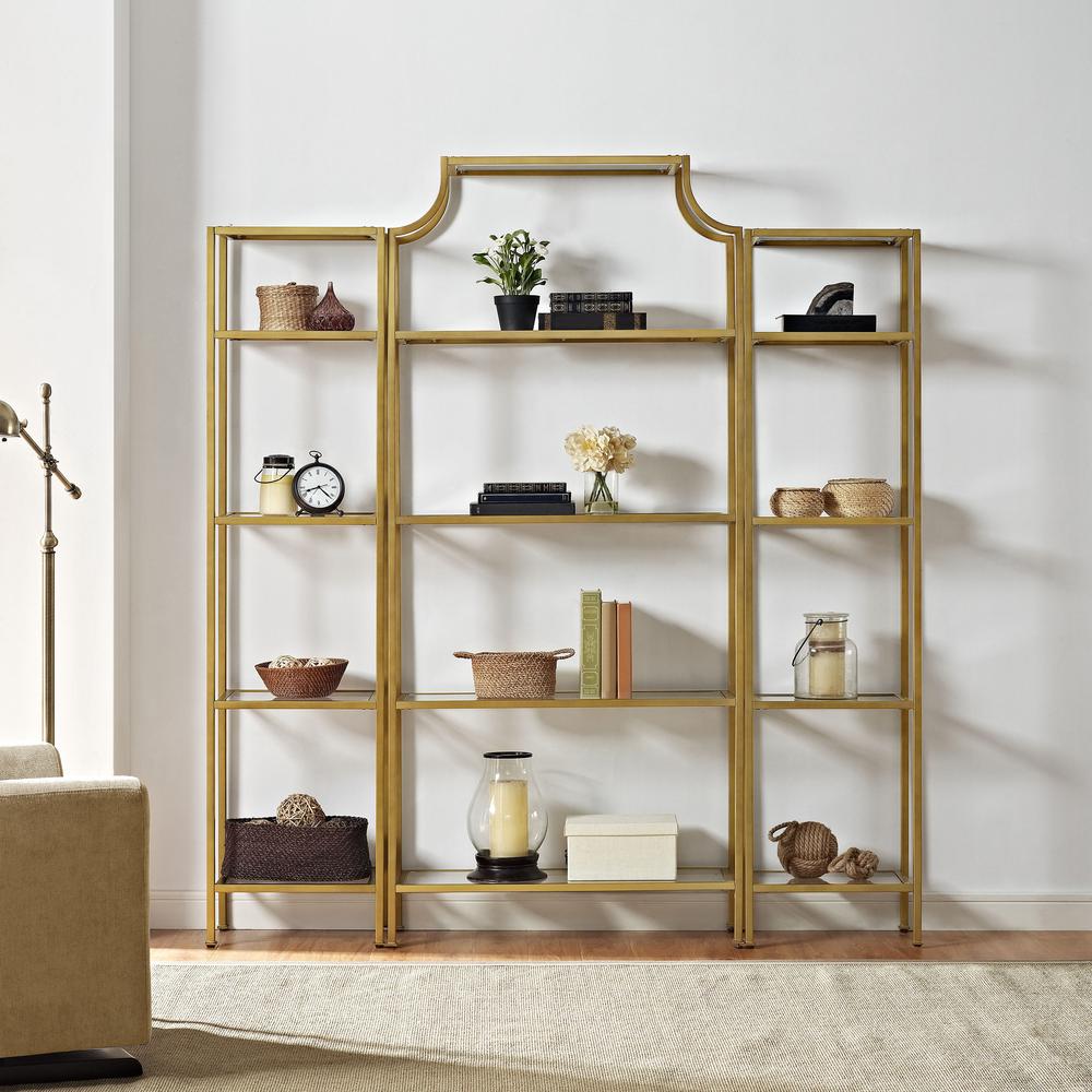 Aimee 3-Piece Etagere Bookcase Set - Large Etagere & 2 Narrow Etageres. Picture 3