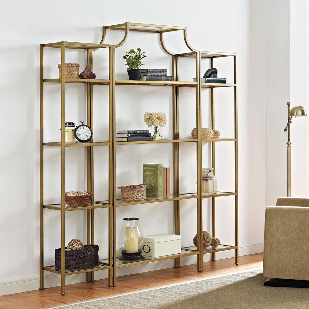 Aimee 3-Piece Etagere Bookcase Set - Large Etagere & 2 Narrow Etageres. Picture 4